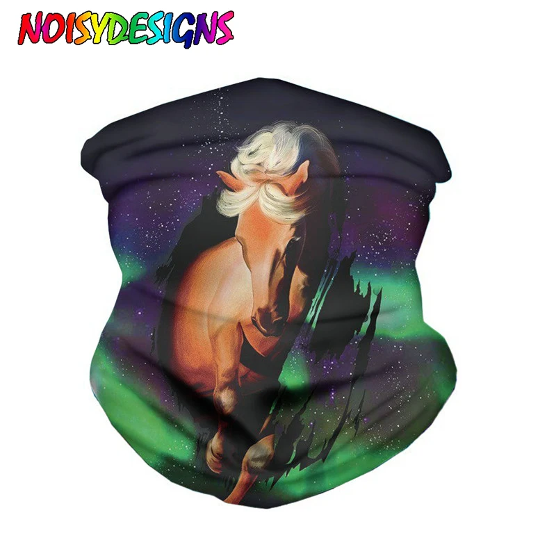 NOISYDESIGNS Crazy Horse Pattern Unisex Magic Fashion Headwear Seamless Tubular Tube Scarf Bandanas Balaclava Head Wrap Scarfs |