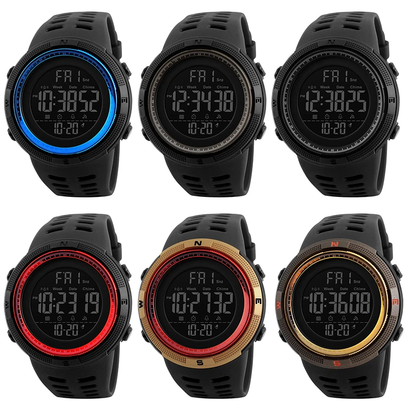 Удобные мужские Цифровые Смарт-часы для фотосъемки, спортивные напоминания, 50 м, водонепроницаемые, с шагомером, ABS, умные часы