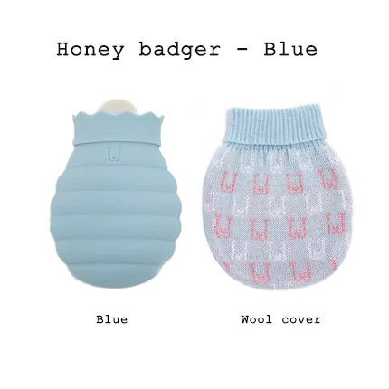 Honey Badger-Blue Силиконовые грелки для рук Карманные грелки для воды милые грелки для рук сумки - Цвет: Honey Badger-Blue