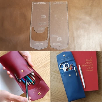 

Pencil Case Making Acrylic Template DIY handmade Leather Stationery Bag Special Design Clear Board Drawing Stencil Supplies