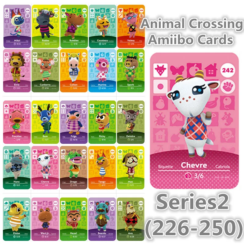 Серия 3 (226-250) Английская версия Amiibo карта NS игра животное пересечение карты
