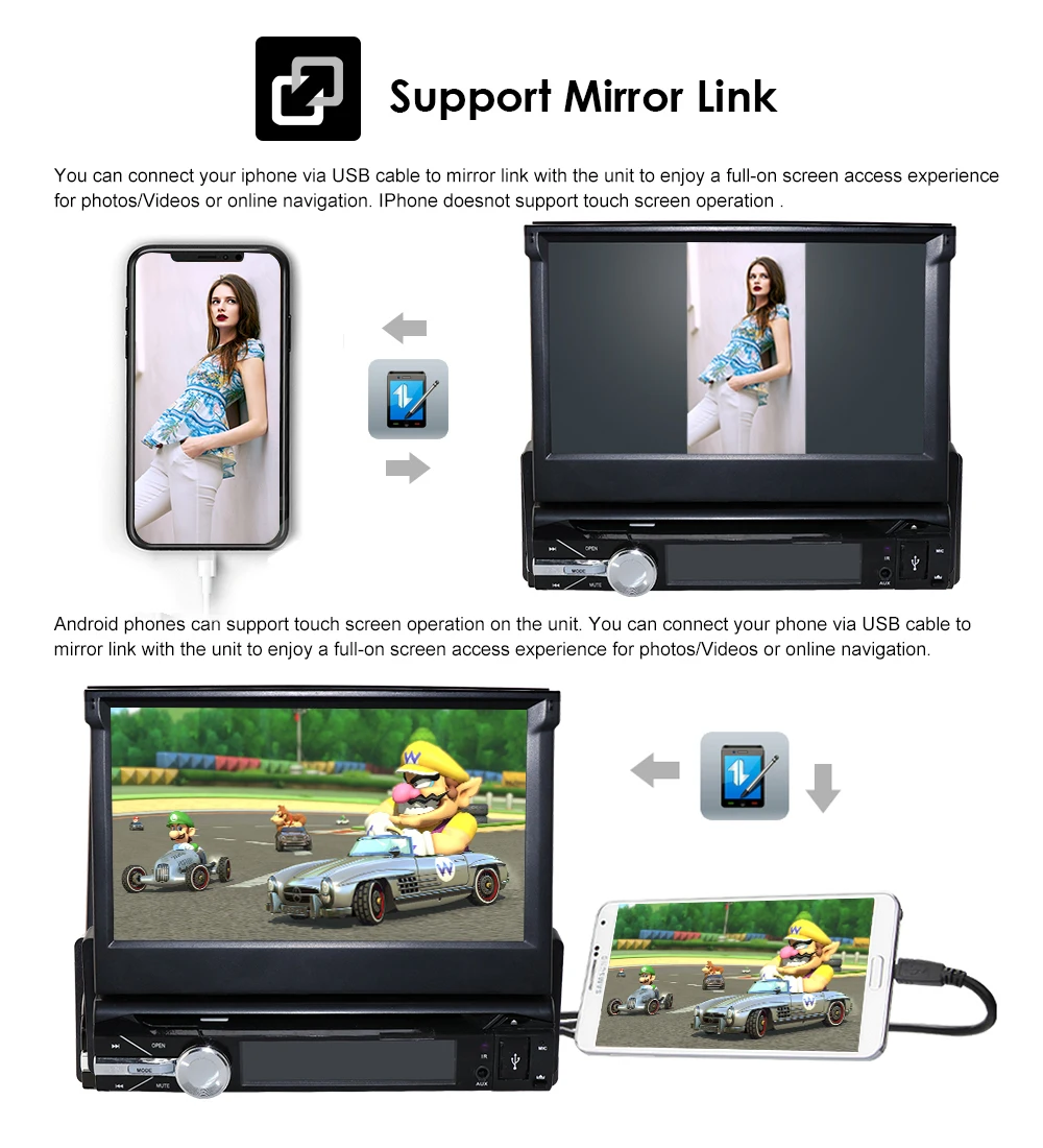 Cheap Car Auto radio 1 din Car DVD Player GPS Navigation 7" 1 din tape Cassette Radio In Dash Stereo Video DAB+ BT DVBT  Free-8GB Maps 2