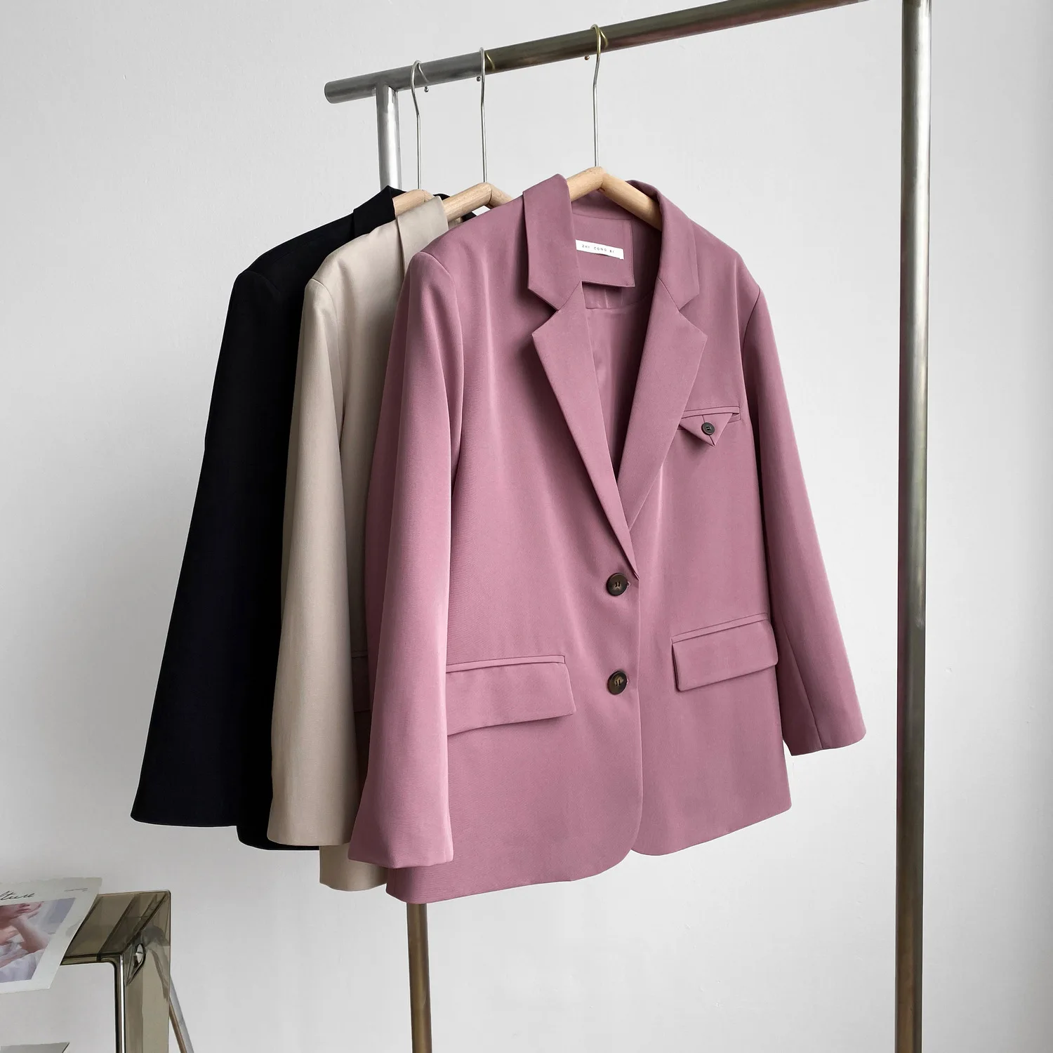 Пиджак женский однобортный элегантный пиджак свободного покроя в Корейском