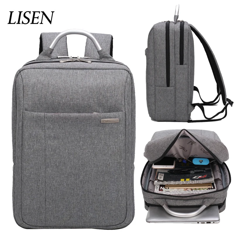 

2019 New Men Double Zipper Travel Backpack USB Charging Laptop Bag 13 14 15 15.6 inch Waterproof Portable Burden Notebook Bags