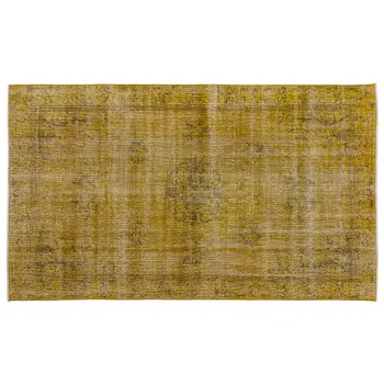 

Handmade Yellow Vintage Overdyed Turkish Area Rug 166x284 Cm-5'5''X9'4''