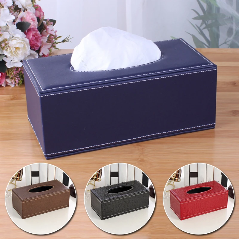 soporte para caja de pañuelos y dispensador de pañuelos de piel sintética para guardar toallas de papel color dorado Dispensador de servilletas 