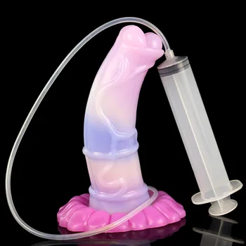 Silicone Ejaculation Animal Dildo For Women Anal Plug Huge Dog Penis Squirting Dildo Big Dick With Suction Cup Sex Toys For Men 3