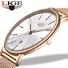 LIGE s Stainless Steel Ultra-Thin Casual Wristwatch Quartz ClockTop Brand Luxury Waterproof Watch  Womens Watches  Fashion Ladie 1