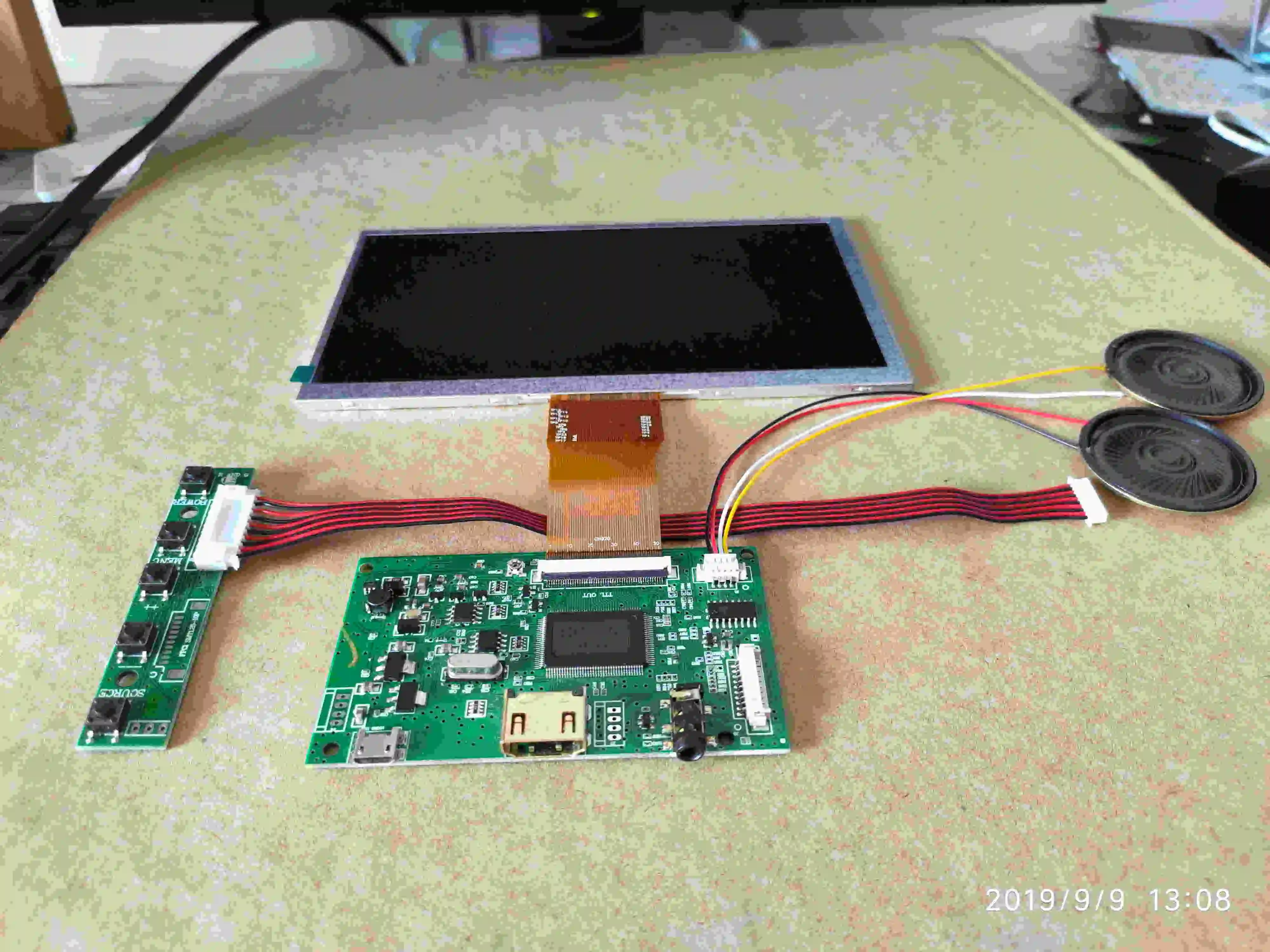 TN lcd with driver 7 дюймов ips lcd малиновый pi дисплей комплект 1024 мм* 600 мм 50pin ips Mult Fingers Touch TJ001 - Цвет: TN lcd with driver