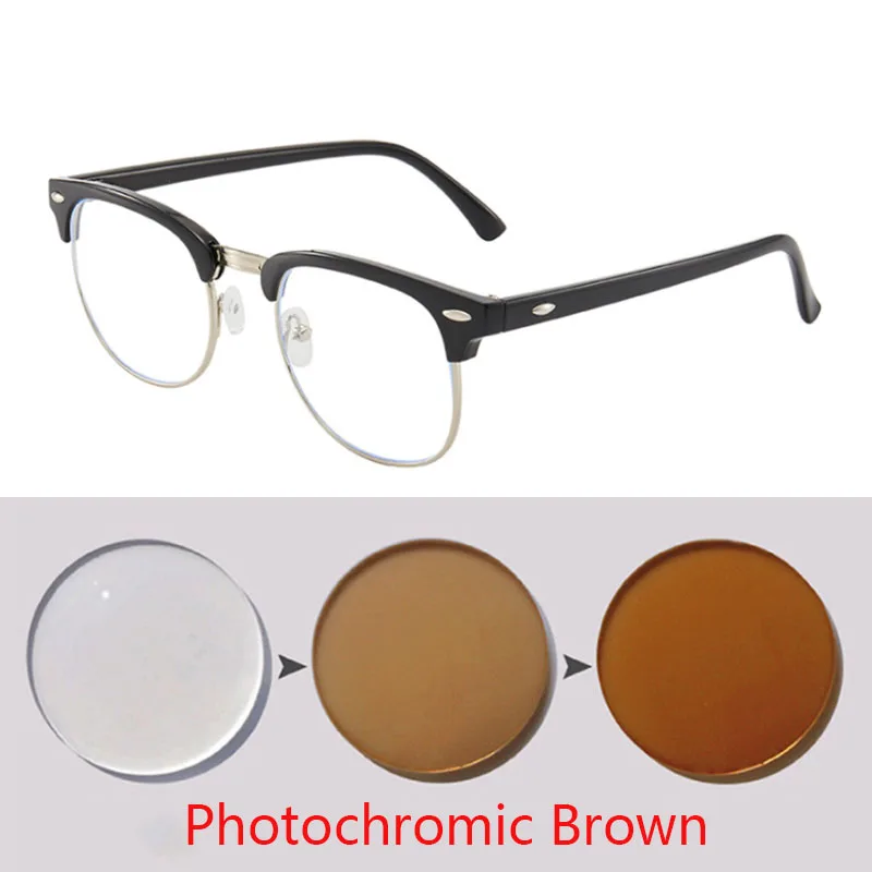 Myopia Glasses Anti Blue Light Photochromic Diopter SPH
