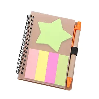 

1pc Creative Hardcover Notebook Notepad Combination Sticky Note Memo Pad with Pen (Random Color Pattern)