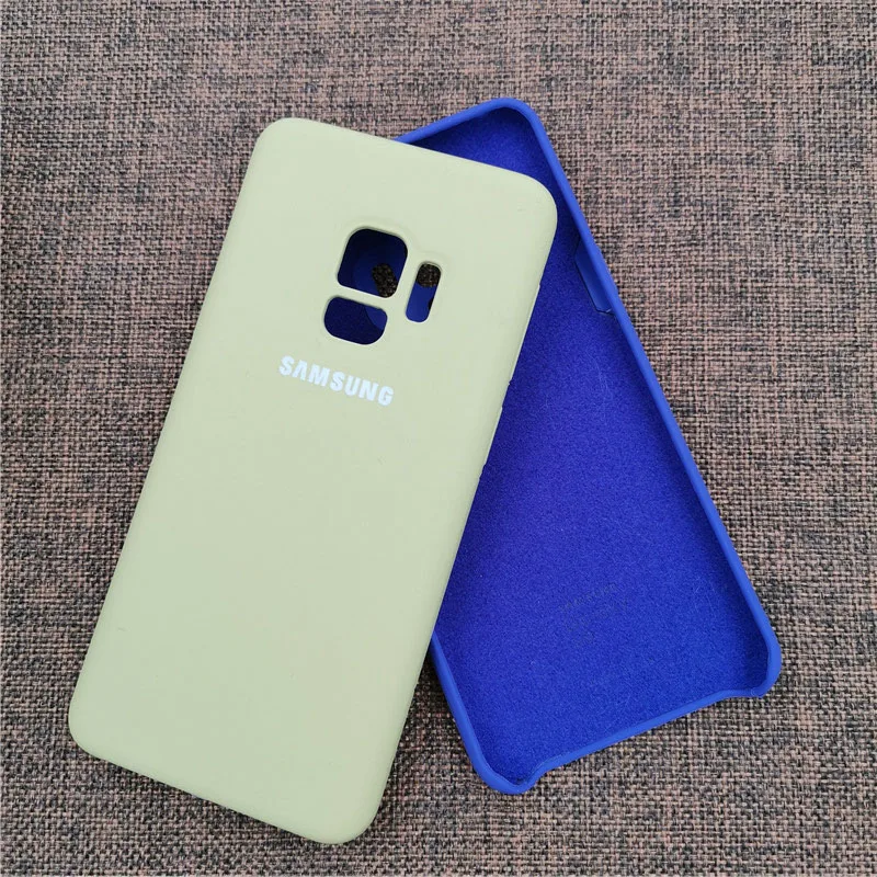 Чехол для samsung galaxy s9 plus, жидкий силиконовый чехол, мягкий на ощупь, полный защитный чехол на заднюю панель для galaxy s9 s9 plus с логотипом