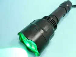 Зеленый светлый светодиод фонарик 1-режим тактический 18650/CR123 фонарь для охоты C8