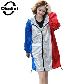 

Oladivi Plus Size Women Clothing Fashion Lady Patchwork Jacket Girl Hooded Coat 2020 Autumn New Casual Top Tunic Female Overcoat