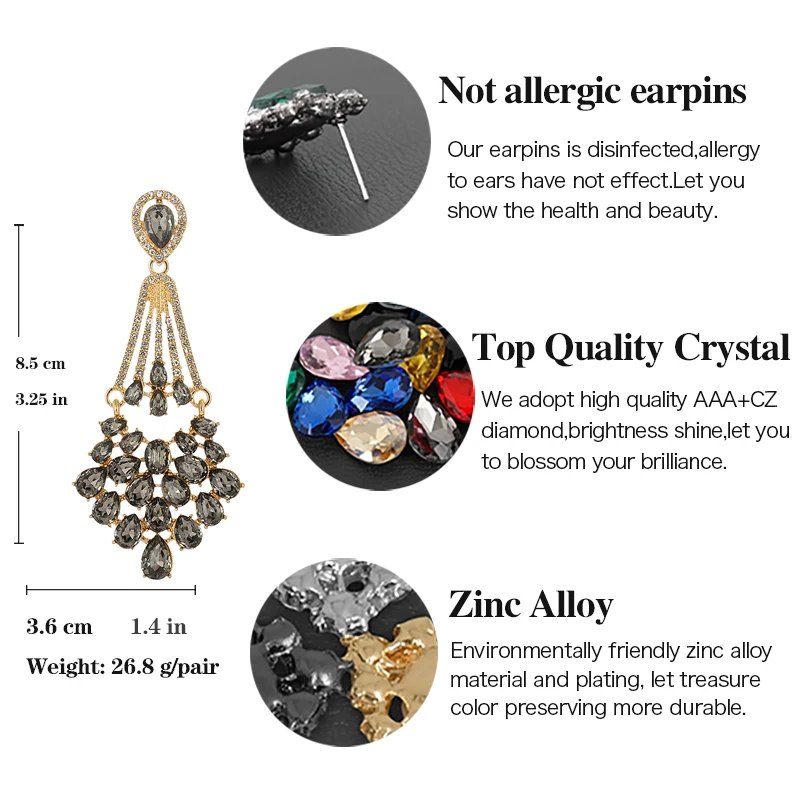 Veyofun Vintage Hollow Cystal Rhinestone Drop Earrings Classic Party Dangle Earrings Fashion Jewelry for Women Gift