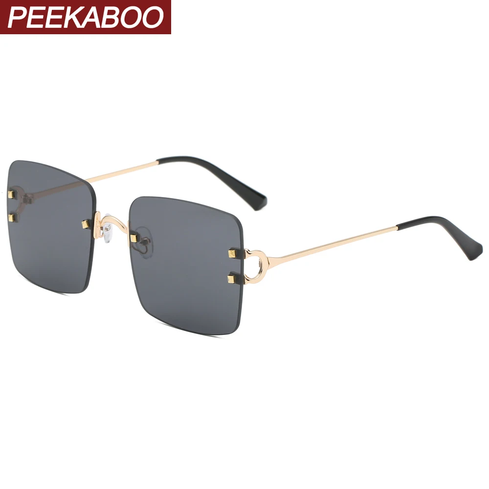 Женские и мужские солнцезащитные очки peekabo квадратные без оправы в стиле ретро
