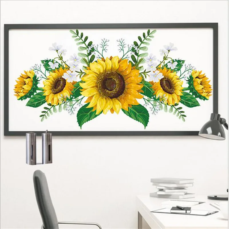 Wall Stickers 1PCS Removable Sunflower Kitchen Waterproof Decals For Kids Room Living Room Bedroom Home Decoration