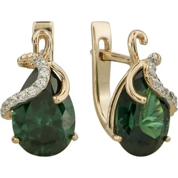 

Aloris earrings with emeralds and cubic zirconia in red gold