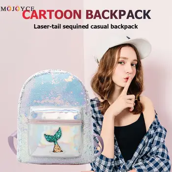 

Cute Sequin School Shoulder Bag Laser Cartoon Fish Tail Women Backpacks