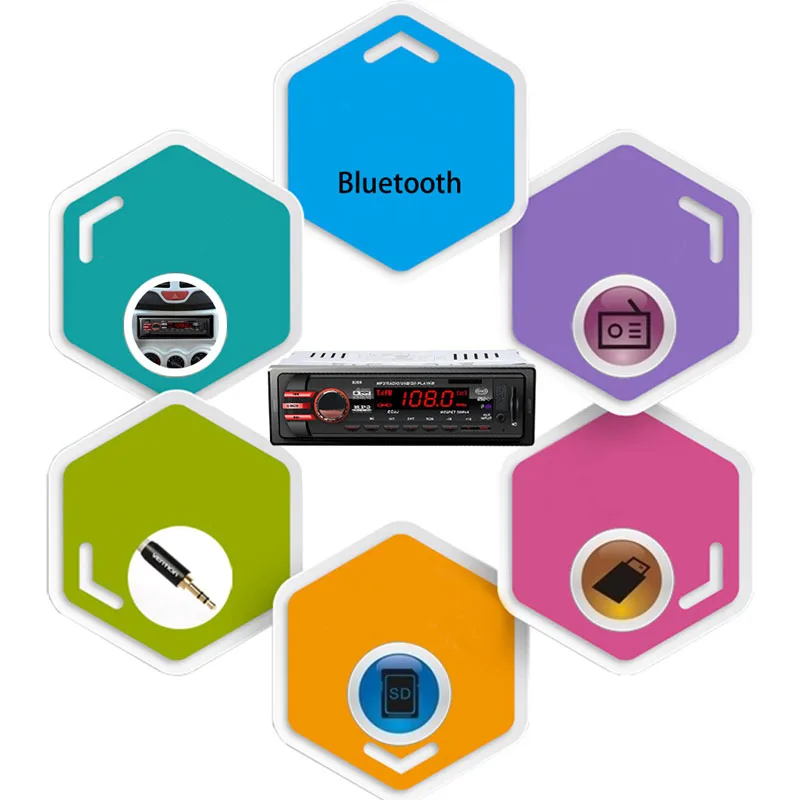 DC 12 В автомобильный Bluetooth аудио приемник 1 DIN In-Dash FM Aux SD USB MP3 стерео радио D08A