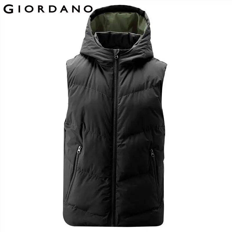 Giordano мужская куртка безрукавка с капюшоном на молнии, есть два варианта цвета
