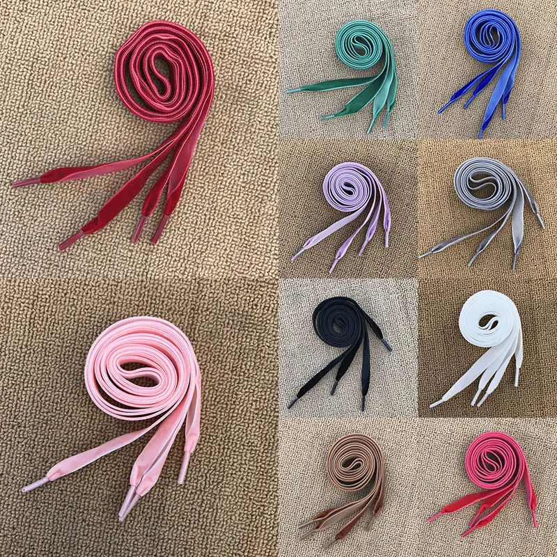 

1.6cm Width Velvet Surface Shoelaces 80/160cm Unisex Black Colorful Sports Shoe Laces For Sneakers Casual Women Men Shoe Strings