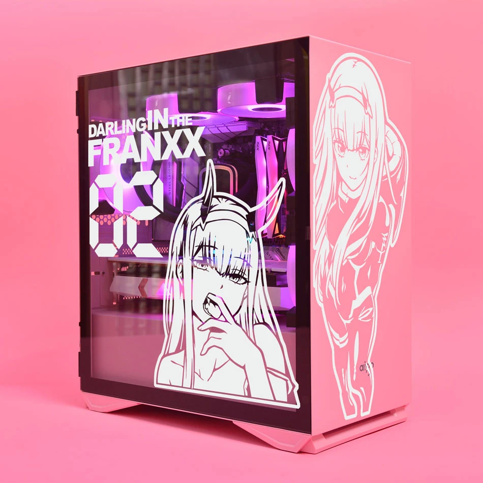 最愛にfranxx 02アニメステッカーatx Mid Pcケース漫画コンピュータ装飾デカール防水リムーバブル中空アウト 装飾フィルム Aliexpress