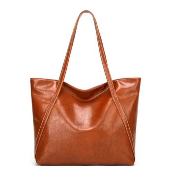 

Purses and handbags 2020 novelties big pocket oil wax leather retro women bag shoulder crossbody bags for women