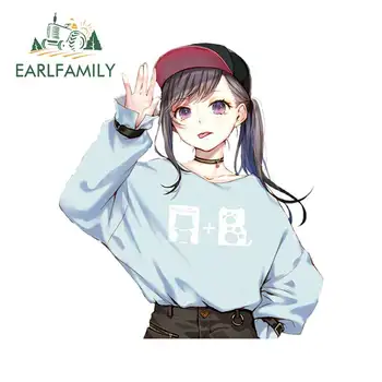 

EARLFAMILY 13cm x 11.6cm for Anime Cute Beautiful Girl Car Truck Decal Bumper Window DIY Waterproof Sunscreen Car Stickers