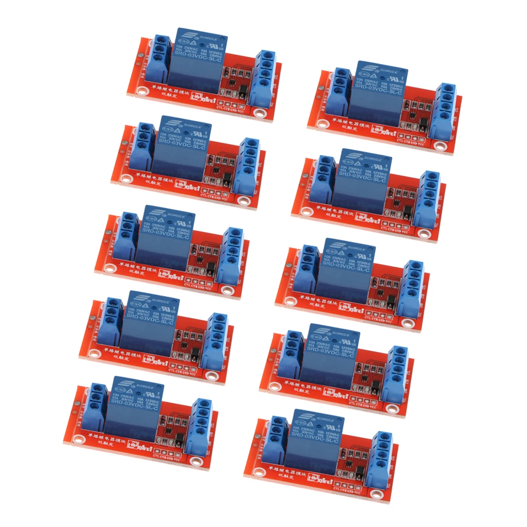 10Pcs 3V 1 Channel Relay Module with Indicator Light for    ARM PIC AVR MCU
