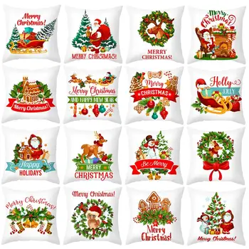 

Christmas Velvet Pillowcase Merry Christmas Decorations for Home Decor Cushion Cover Sofa Cushions Pillow Cases Throw Pillowcase