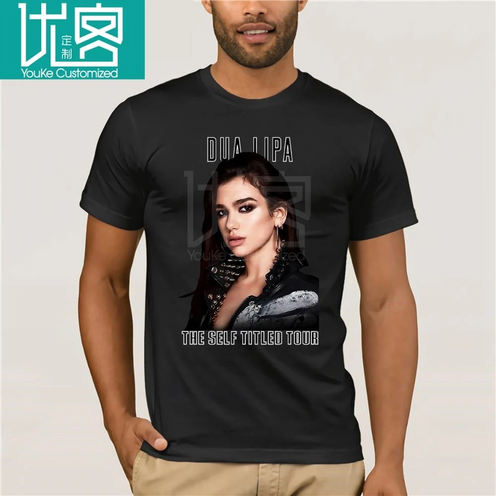 Dua Lipa Мужская футболка с самоназванием Тур Сексуальная певица Футболка Мужская s черная футболка Летняя стильная модная мужская футболка