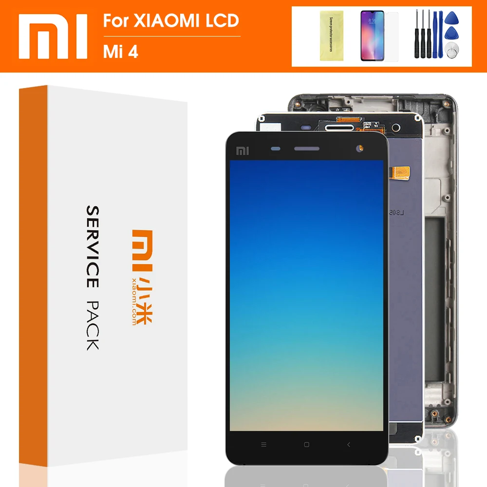 5.0 inch AAA Quality LCD Display For Xiaomi Mi4 Touch screen Mi 4 Digitizer Assembly with Frame Replacement | Мобильные телефоны и