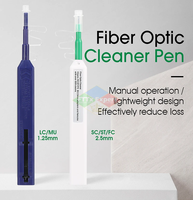 2/5pcs/lot 2.5mm(LC/SC/FC/ST) Fiber Optic Cleaner Pen 1.25mm(LC/MU) FTTH One Touch Cleaning Tool Cleaning Number of 800 Times