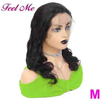 

Afro13X4 Lace Front Human Hair Wigs Non-Remy Peruvian Hair Middle Ratio 130% Body Wave Lace Front Wig With Baby Hair For Women