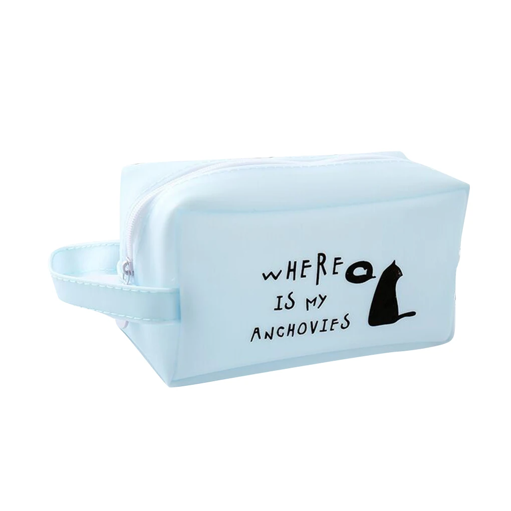 Animal Printed Zipper Pencil Bag Students Pen Cases Stationery Canvas Office Supplies Cute Pen Storage Box