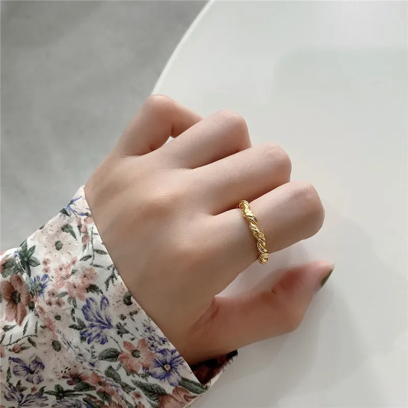 RUIYI Real 925 Sterling Silver Minimalist Women Handmade Twisting Knotting Rings Girls Fashion Super Mini Jewelry Niche | Украшения и