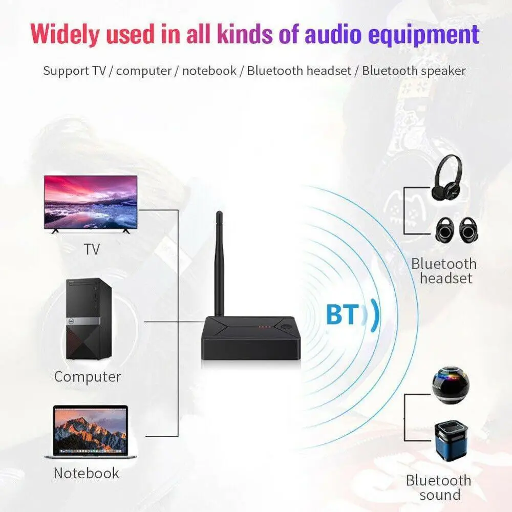 Bluetooth 5 0 Audio Transmitter 3 5mm 3 5 AUX Jack RCA USB Coaxial Optical Stereo Wireless Adapter Dongle For TV PC Headphone