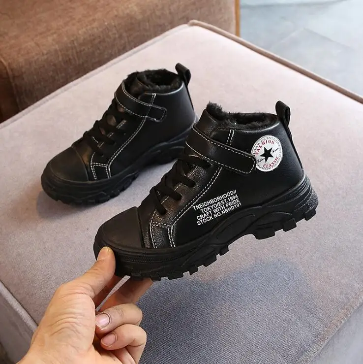 New Brand Children Ankle Boots Fashion Martin Boots For Boy Girl Winter Toddler Sneakers Size 26-37