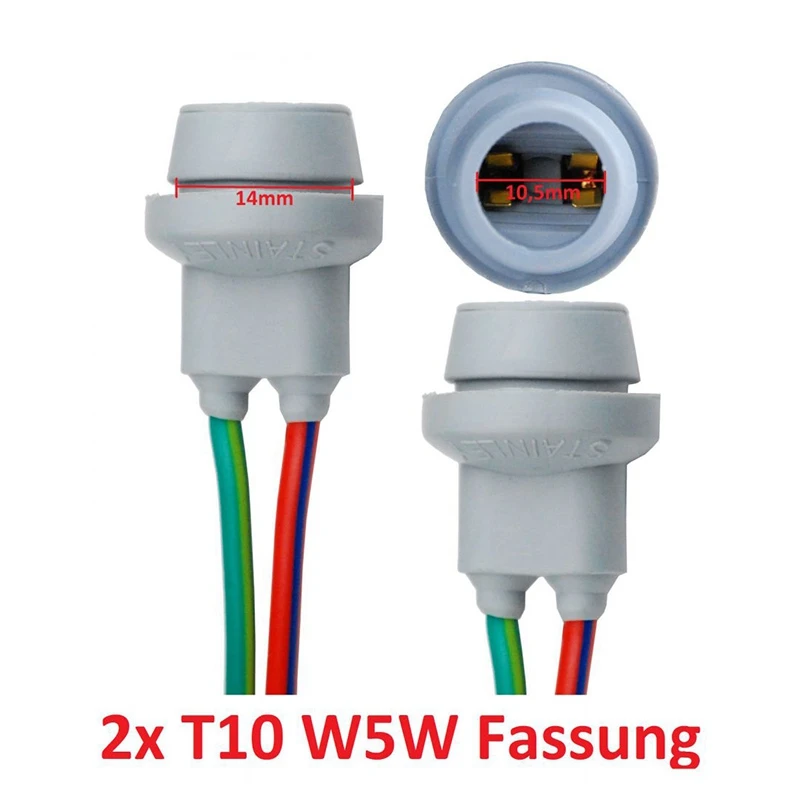 

2X T10 Socket W5W Adapter Soft Rubber Light Lamp Holder Car Accessories Male To Female Wire Connector with Cable
