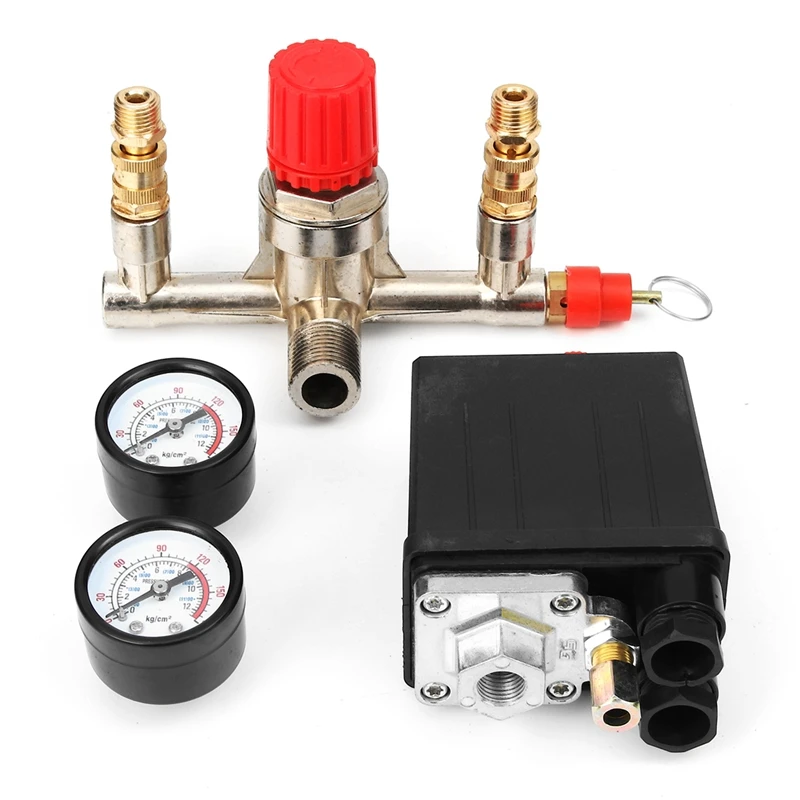 

1PC 90-120Psi Air Compressor Pressure Switch Control 240V Regulator 20A Valve Manifold Pressure Gauge Air Pump Accessories Tool