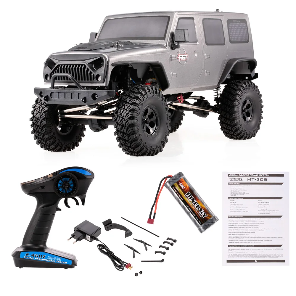 RGT 86100 1/10 2,4G 4WD RC Рок Гусеничный внедорожник монстр грузовик скалолазание автомобиль детские игрушки для мальчиков - Цвет: Белый