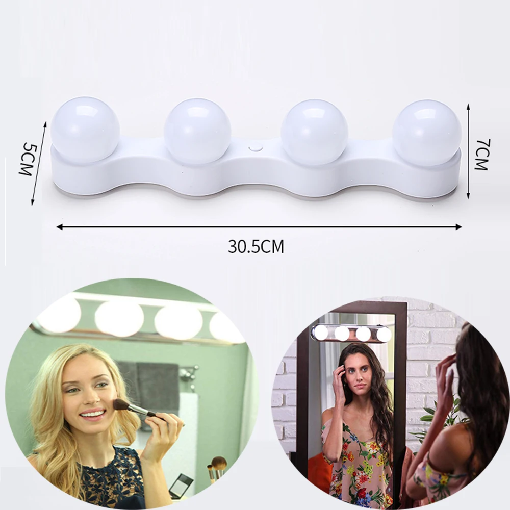 4 лампы зеркальный светильник батарея настенный 5500 K зеркальные светодиодный