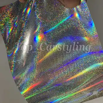 

Silver flow Neo Rainbow Gloss holographic Vinyl Car Wrap Covering Film Laser Stickers with Air bubble Free 1.52x18m/Roll