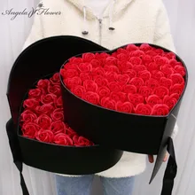 Boîte-cadeau Double couche rotative créative, boîte de rangement pour emballage cadeau, Rose artificielle, savon, cadeau de mariage, pour la saint-valentin