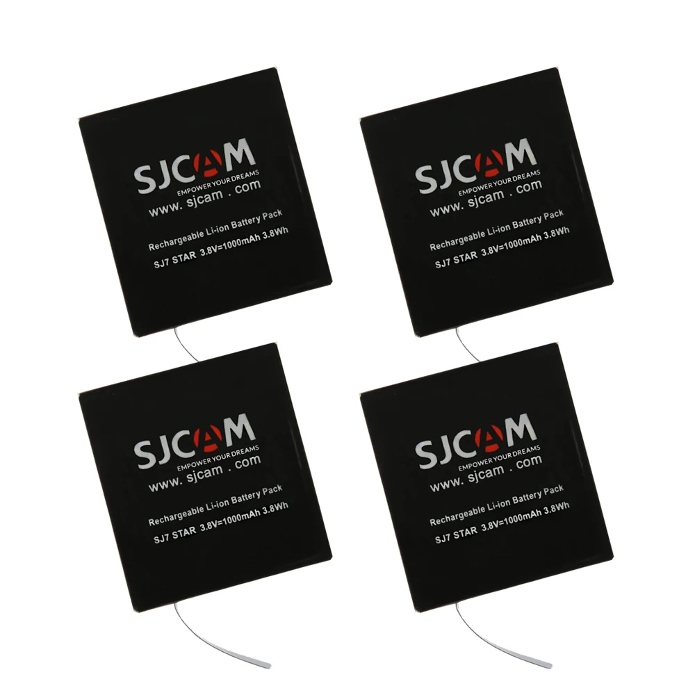 4 battery 4 шт SJCAM Sj7000 батарея+ двойное зарядное устройство Bateria 1000mAh литий-ионная аккумуляторная батарея для Sjcam SJ7 экшн-камеры - Цвет: 4 battery