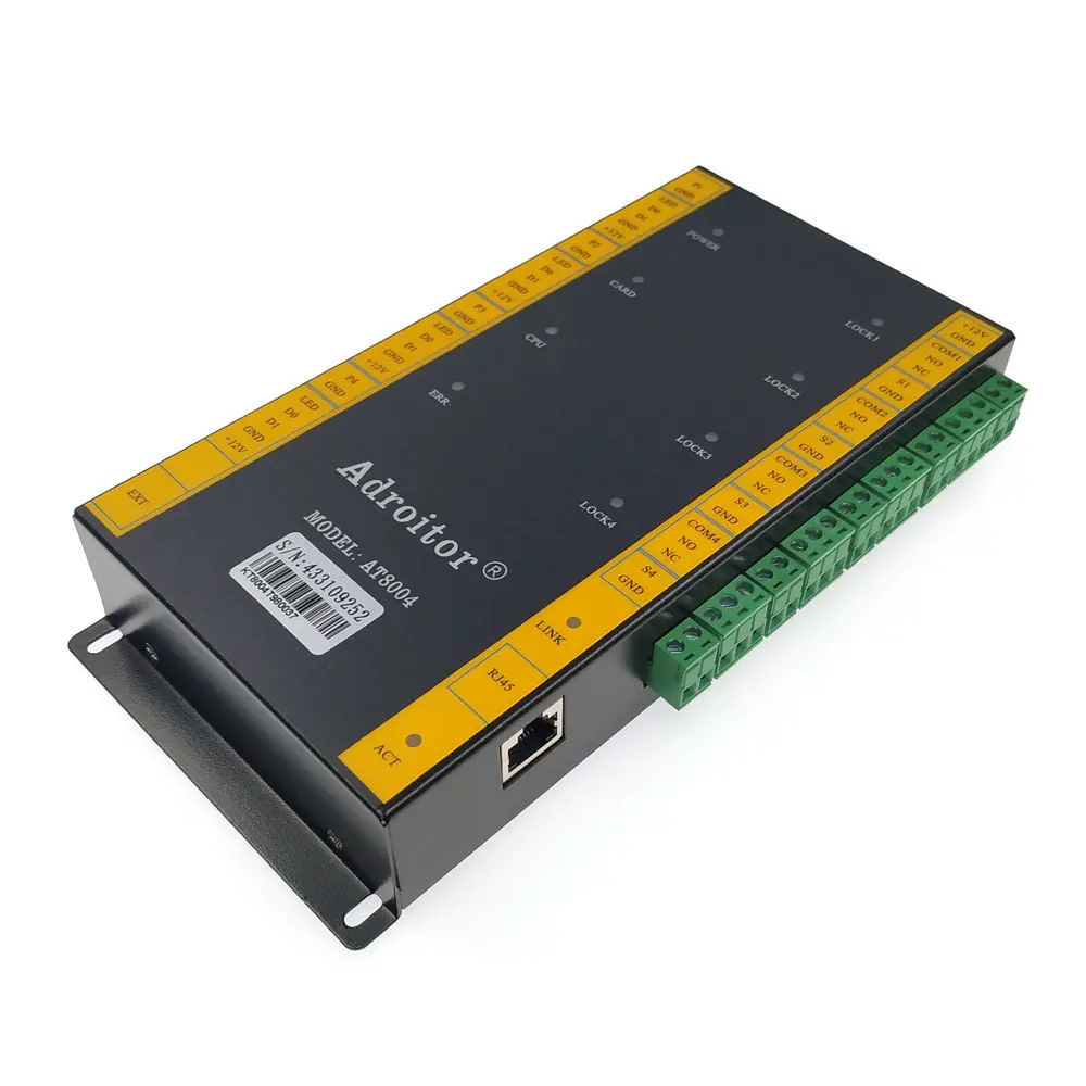 four door controller Новейший контроль доступа TCP/IP четыре двери контроллер wg26/34 reader Поддержка посещаемости времени/доступ/сигнализация/палец/Веб/телефон sn: AT-04 - Цвет: four door controller