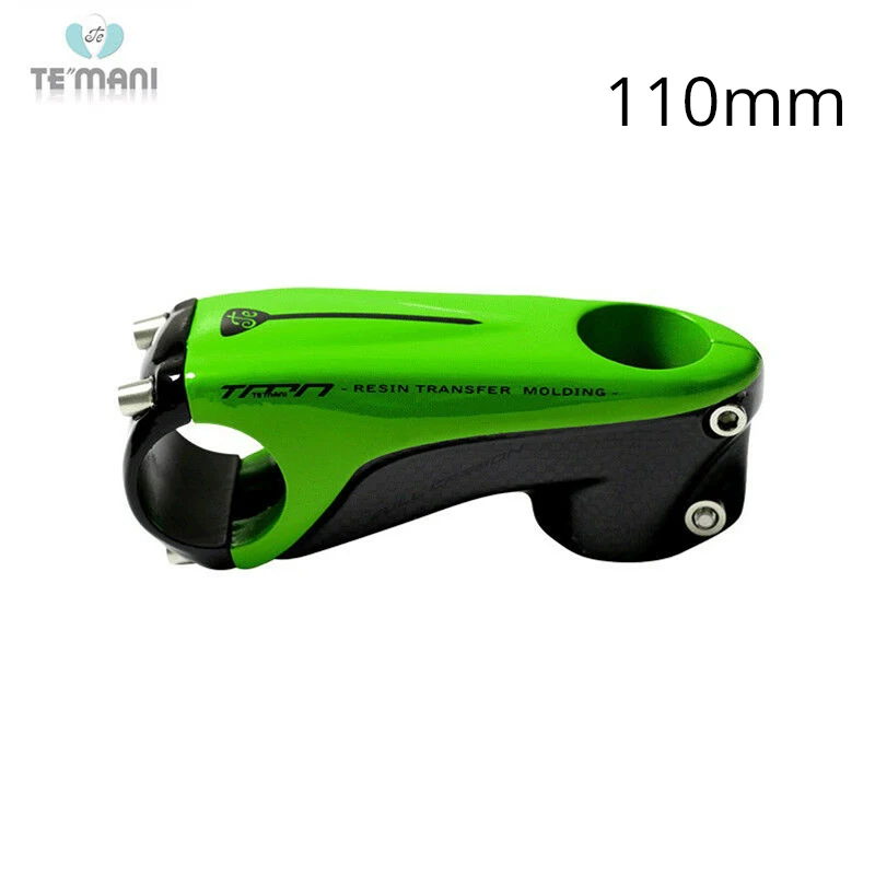 Green 110mm TEMANI велосипедный руль стебли Горный Дорожный велосипед из углеродного волокна 31,8*80/90/100/110 мм легкий вес 1-1/" складной велосипед - Цвет: Green 110mm