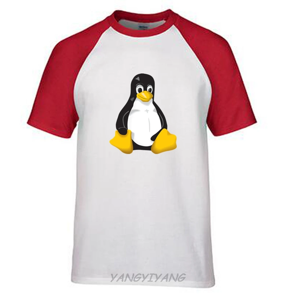 Темная футболка CafePress-linux tux penguin, Темная футболка из хлопка с круглым вырезом, Повседневная футболка с принтом реглан