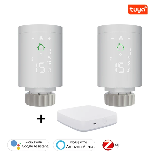 Tuya ZigBee3.0 Smart Radiator Actuator Programmable Thermostatic Radiator Valve Temperature Controller Voice Control via Alexa option 2